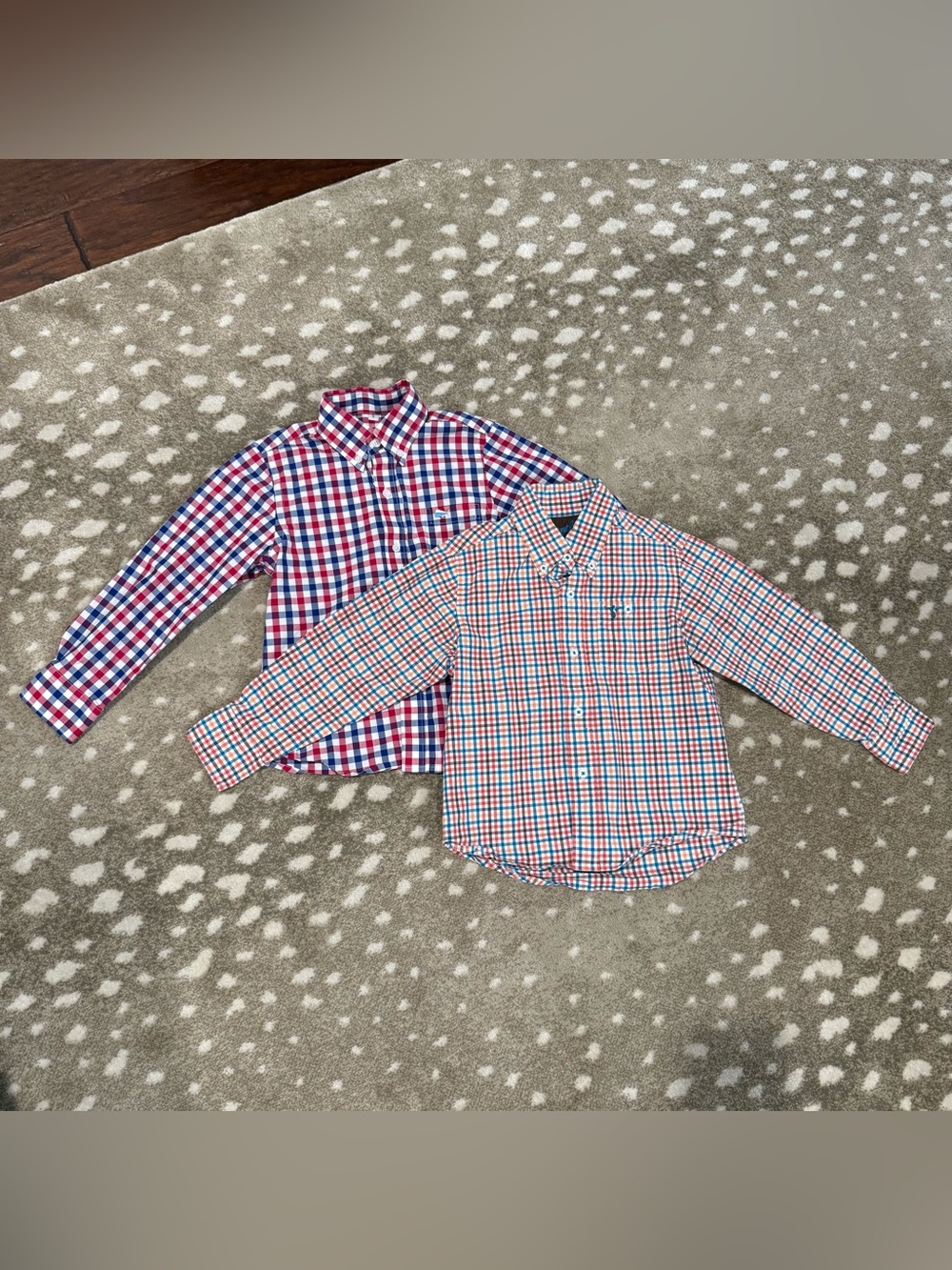 Bundle (2) Wrangler/Southern Lure Boys' Plaid Button-Down Shirts. Size S/5